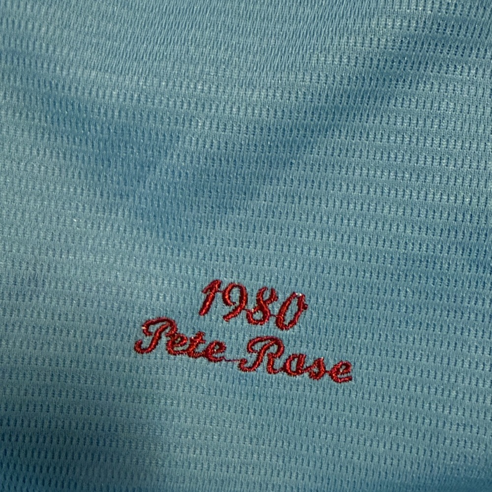 Mitchell & Ness Light Blue Philadelphia Phillies Pete Rose Jersey (1980) M - Picture 4 of 6